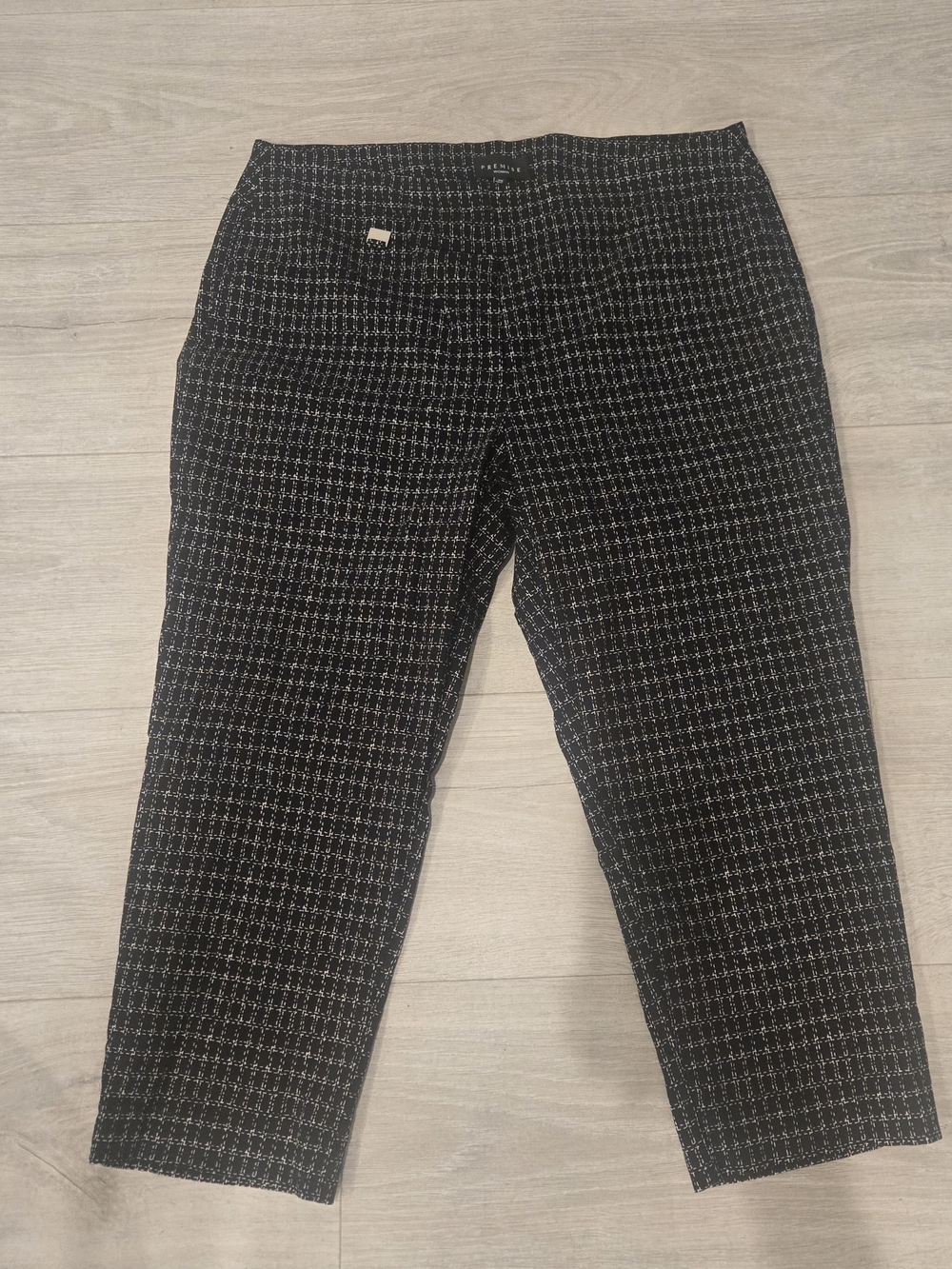 Premise Black & White Textured Women's Dress Pants